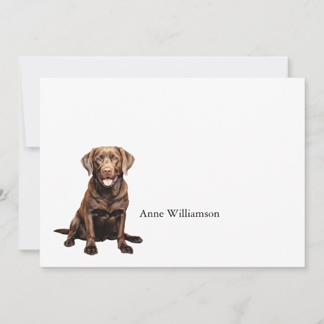 Remerciements Carte de note du Labrador Retriever au chocolat (Devant)