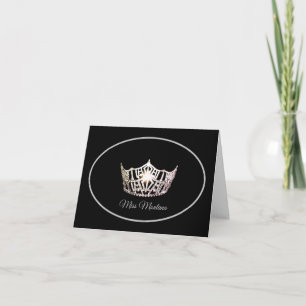 Remerciements Carte de note en argent Miss America - Noir