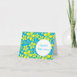 Remerciements Carte de note Fleurs tropicales