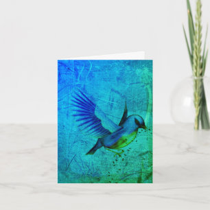 Remerciements Carte de note personnalisable Bluebird Abstrait Ar