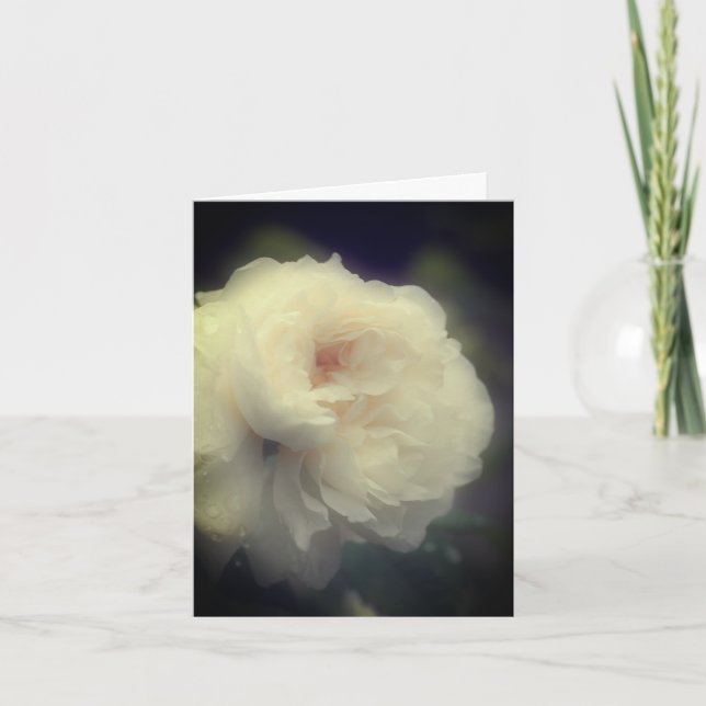 Remerciements Carte de note personnalisable Soft White Rose Flow (Devant)