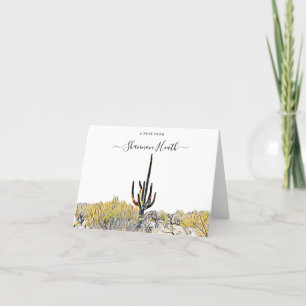 Remerciements Carte de note personnalisée Arizona Desert Saguaro