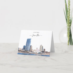 Remerciements Carte de note personnalisée Milwaukee Skyline