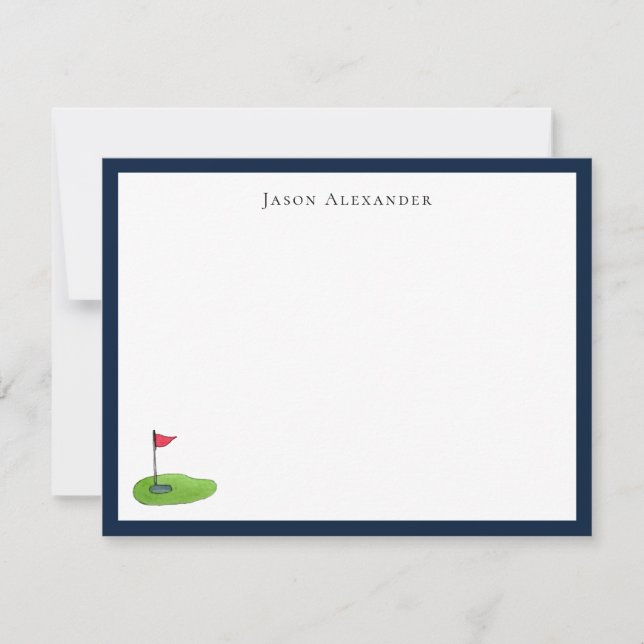 Remerciements Carte de note personnalisée pour golfeurs (Devant)