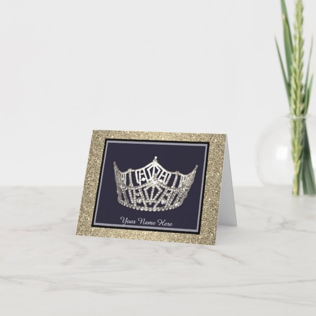 Remerciements Carte de note personnalisée style Miss America (Devant)