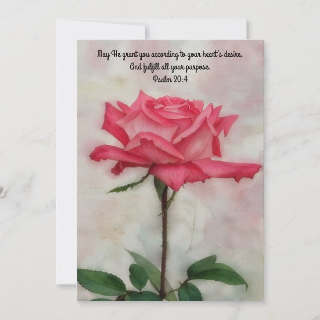 Remerciements Carte de note plat Rose Blessing Faith (Devant)