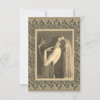 Remerciements Carte de note plate avec danseuse vintage
