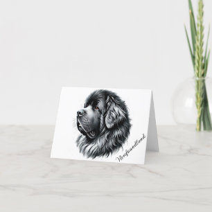 Remerciements Carte de note pliée du profil de chien de Terre-Ne