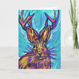 Remerciements Carte de note pliée en blanc Jackalope