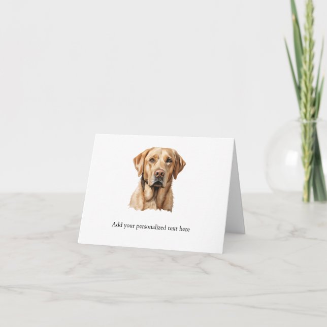 Remerciements Carte de note pliée Yellow Labrador Retriever (Devant)
