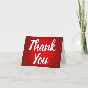 Remerciements Carte de note Red Sunburst Thank You
