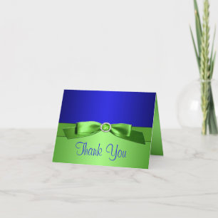 Remerciements Carte de note Royal Blue and Lime Green Thank you