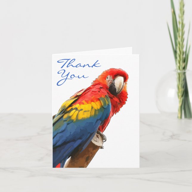 Remerciements Carte de note Scarlet Macaw Thank you (Devant)