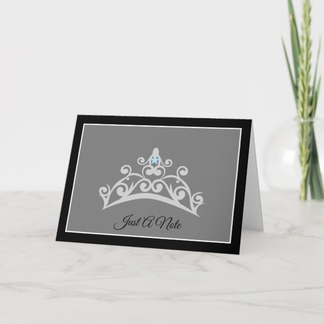 Remerciements Carte de note Silver Tiara Sky Star style Miss USA (Devant)