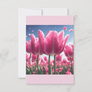 Remerciements Carte de note Tulipe rose