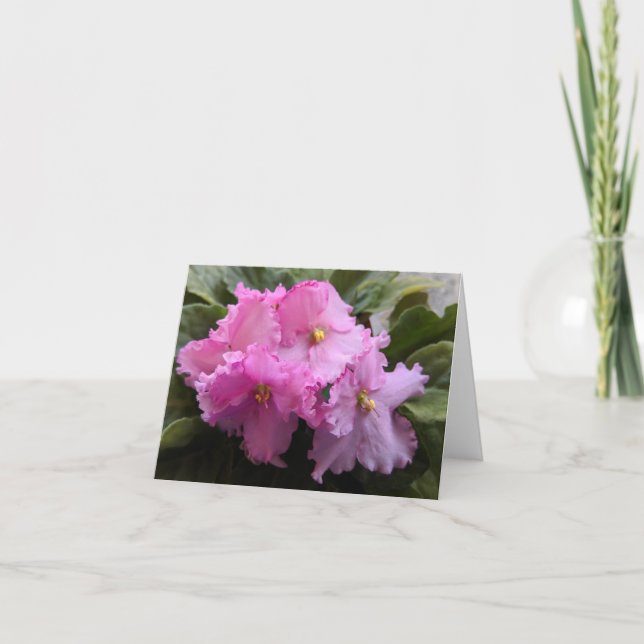 Remerciements Carte de note Violet Africain Rose  (Devant)