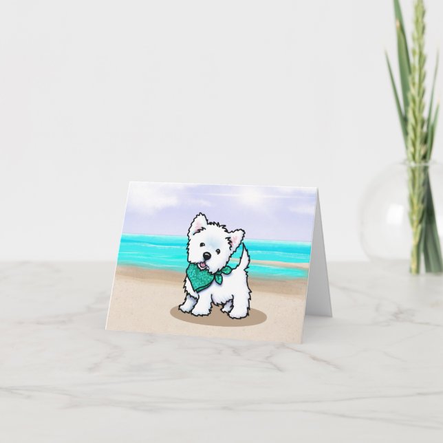 Remerciements Carte de note Westie Cutieface Beach (Devant)