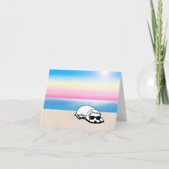 Remerciements Carte de note Westie Terrier Beach (Devant)