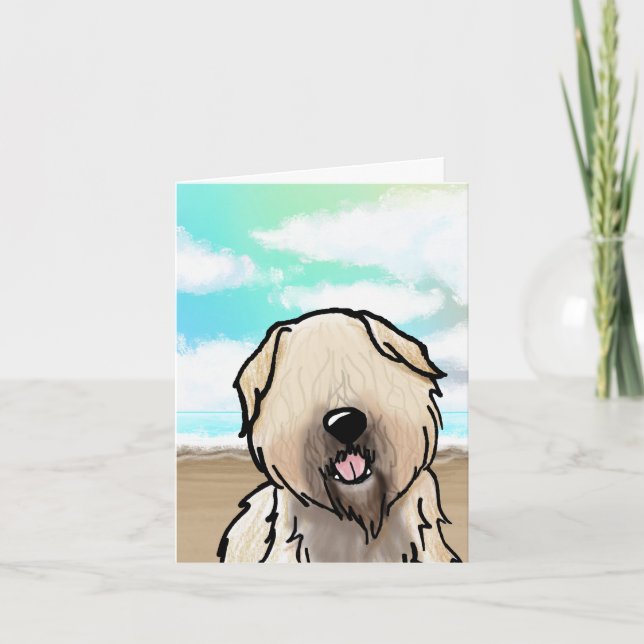 Remerciements Carte de note Wheaten Terrier Beach (Devant)