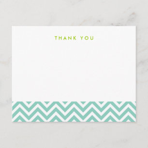 Remerciements Carte de notes Aqua Simple Chevron Thank You
