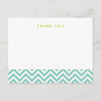 Remerciements Carte de notes Aqua Simple Chevron Thank You