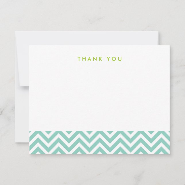 Remerciements Carte de notes Aqua Simple Chevron Thank You (Devant)