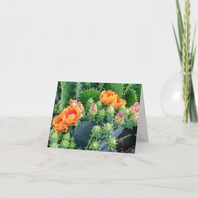 Remerciements Carte de notes joyeux cactus du désert orange (Devant)