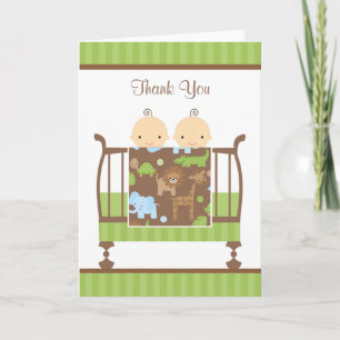Remerciements Carte de notes Jungle Crib Twins