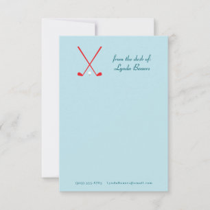 Remerciements Carte de papier à lettres Preppy Blue and Red Golf
