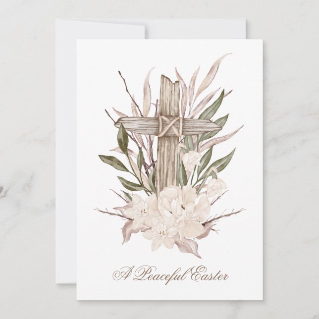 Remerciements Carte de Pâques Carte de Croix Paisible Pâques Il  (Devant)
