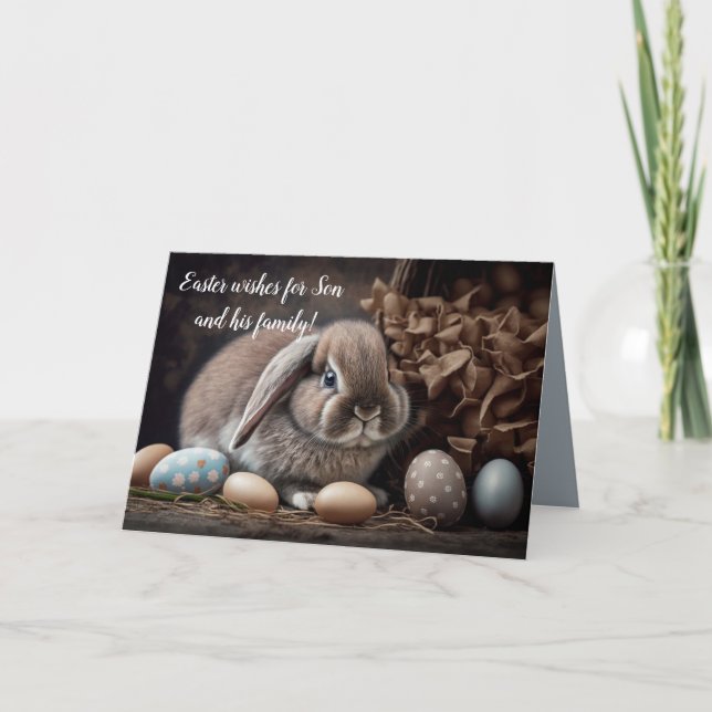 REMERCIEMENTS CARTE DE PÂQUES FILS ET FAMILLE (Devant)