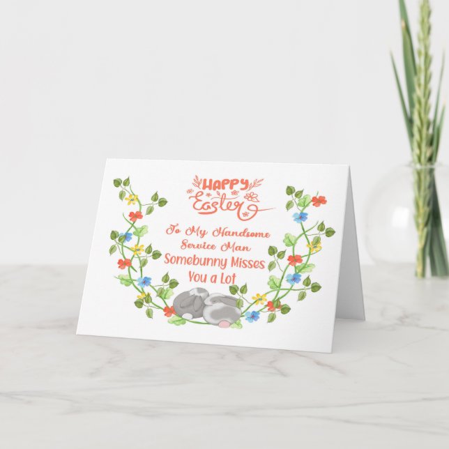 Remerciements Carte de Pâques pour votre homme dans l'armée (Devant)