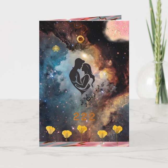 Remerciements Carte de poésie de connexion d'amour de l'âme plié (Devant)