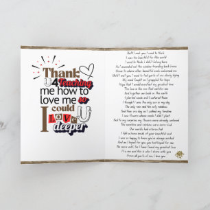 Remerciements Carte de poésie de connexion d'amour de l'âme plié