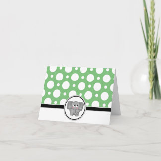 Remerciements Carte de point Green Polka personnalisée pour élép