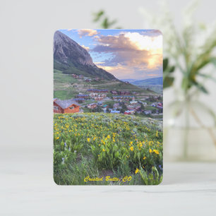 Remerciements Carte de prière commémorative de montagne florale