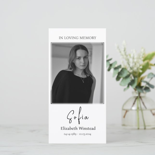 Remerciements Carte de prière funéraire, Carte catholique (Debout devant)