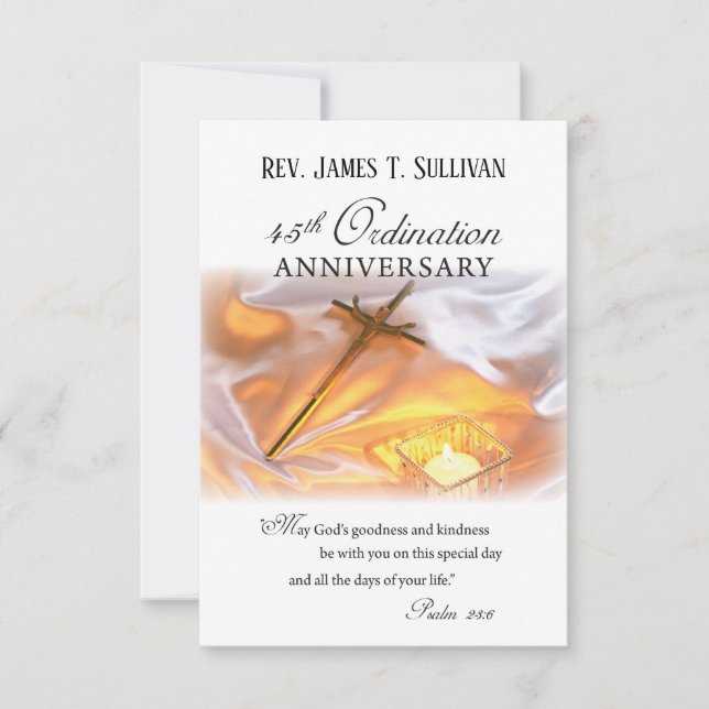 Remerciements Carte de prière Nom 45e Croix anniversaire de l'or (Devant)