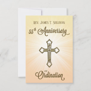 Remerciements Carte de prière Nom 55e Croix du 55e anniversaire 