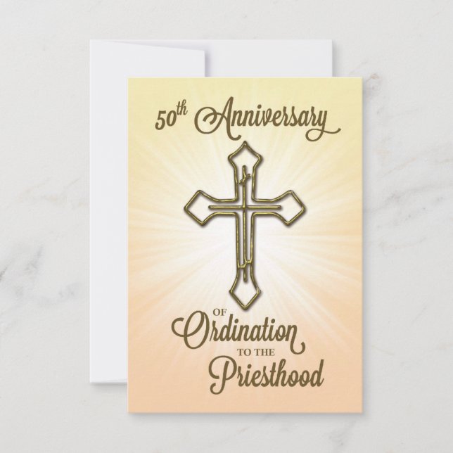 Remerciements Carte de prière Ordination du 50e anniversaire (Devant)