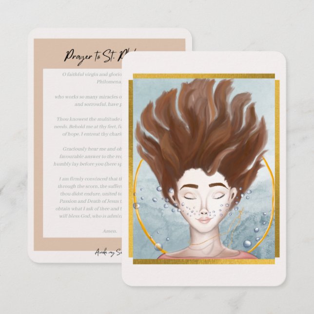 Remerciements Carte de prière St Philomena (Devant / Derrière)