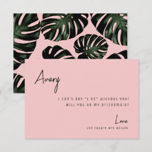 Remerciements Carte de proposition Chic Rose Tropical Beach Brid