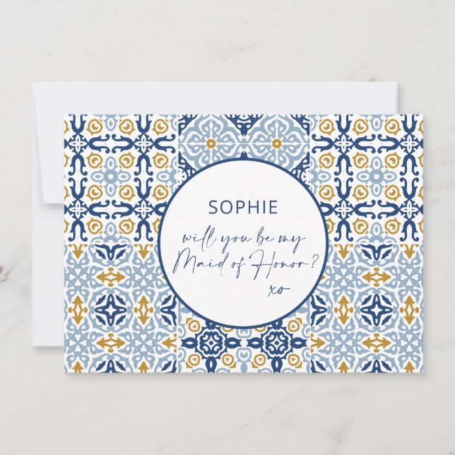 Remerciements Carte de Proposition de Demoiselle d'Honneur en Ca (Devant)