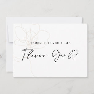 Remerciements Carte de proposition de fille Rose illustrée