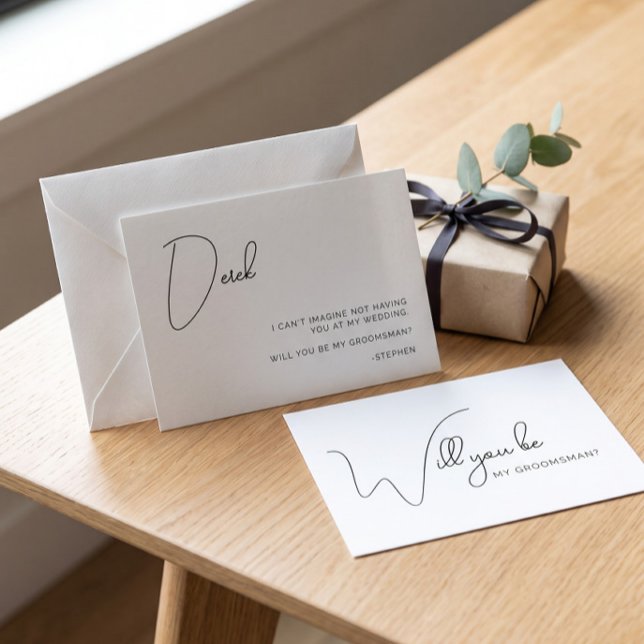 Remerciements Carte de Proposition de Garçon d'Honneur Calligrap (Créateur téléchargé)