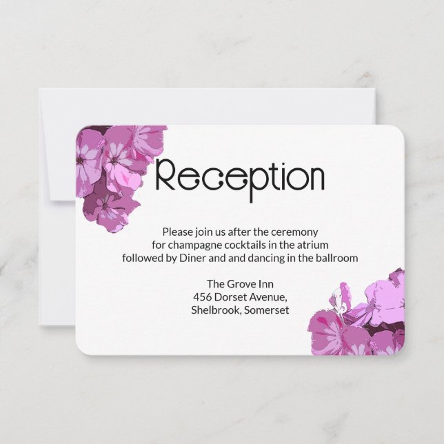 Remerciements Carte de réception de mariage florale rose moderne (Devant)
