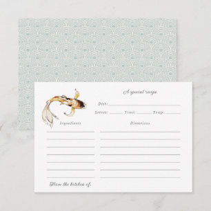 Remerciements carte de recette de poisson koi aquarelle
