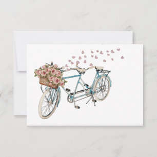Remerciements carte de recette de vélo en tandem aquarelle
