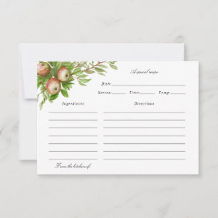 Remerciements carte de recettes de pommes aquarelle