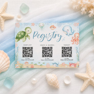 Remerciements Carte de registre de la fête prénatale Ocean Baby